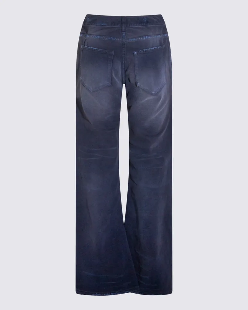 Balenciaga Women's Jeans Dirty Dark Blue _100 % Co Navy