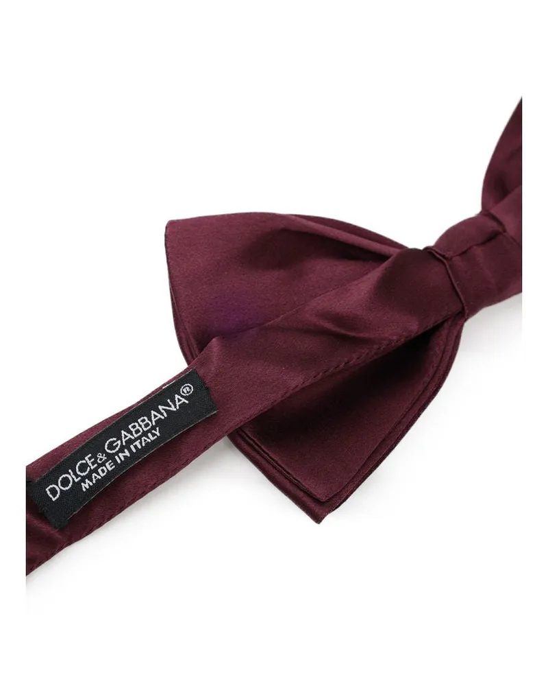 Dolce & Gabbana Men's Bordeaux Silk Bowtie Accessory Burgundy