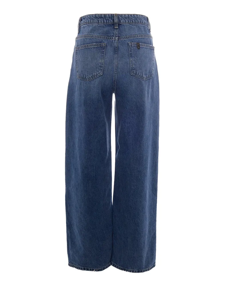 Liu Jo Women's Straight Jeans Awry Blue Denim New Strong Cotton Blue