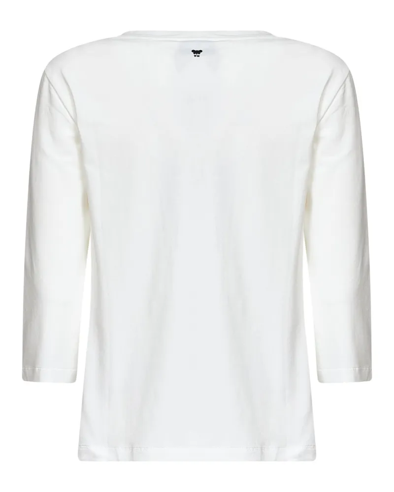 Max Mara Cotton-Elastane Knit T-Shirt — White White