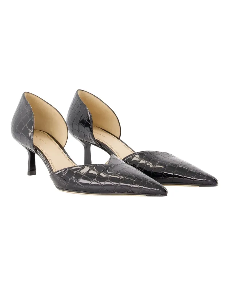 Victoria Beckham Women's Victoria Angle Dorsay 55 Pumps - Beckham Leather Black Calfskin Shoes Black