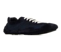 Women's Midnight Blue Suede And Mesh Montecarlo Sneakers Bleu