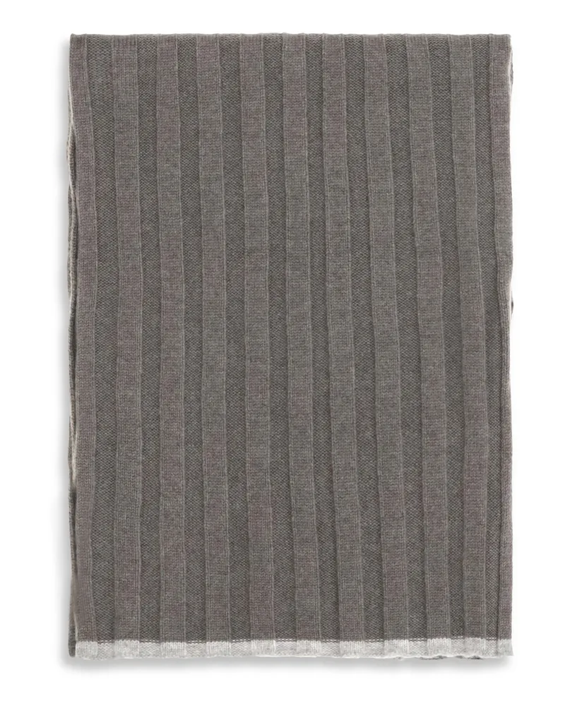 Brunello Cucinelli Men's Cashmere Scarf Army Washed-Pebble Washed/pebble Scarfs Gray