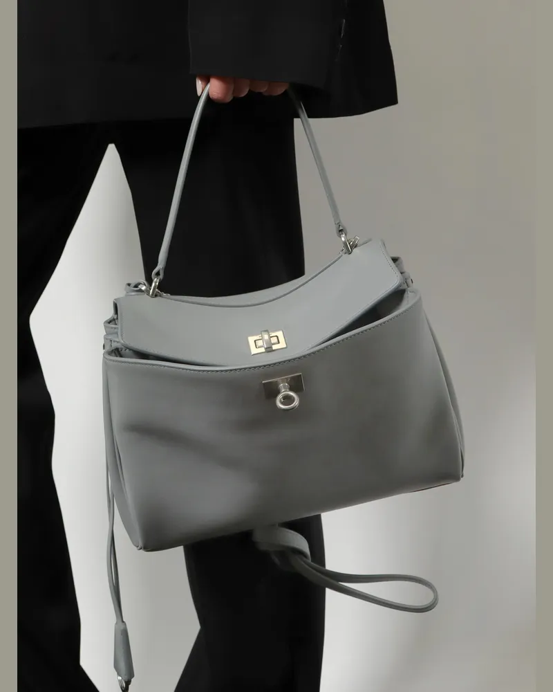 Balenciaga Women's Crossbody Bag Rodeo Grey Leather Shoulder Gray