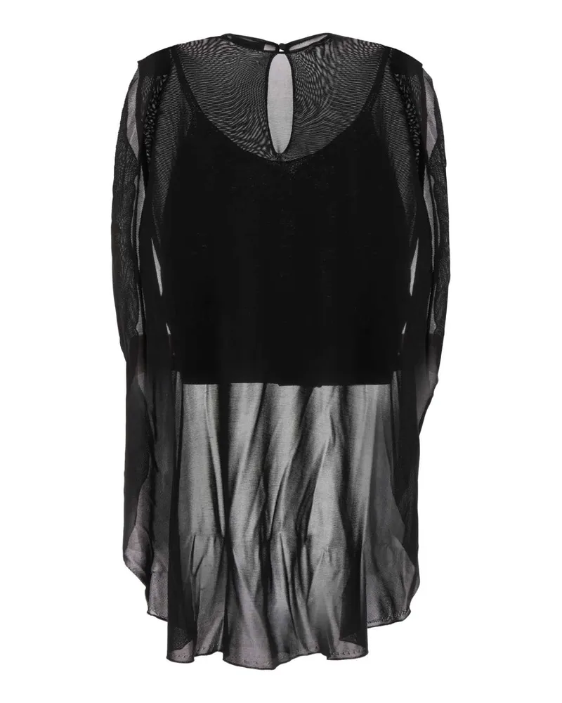 Fendi Silk Mesh-Panel Sweater — Black Black