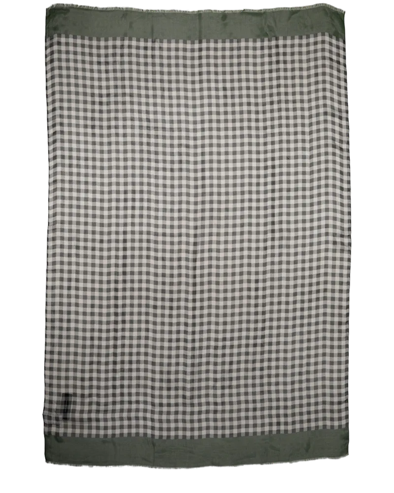 Dolce & Gabbana Silk Gingham Scarf — Green Green