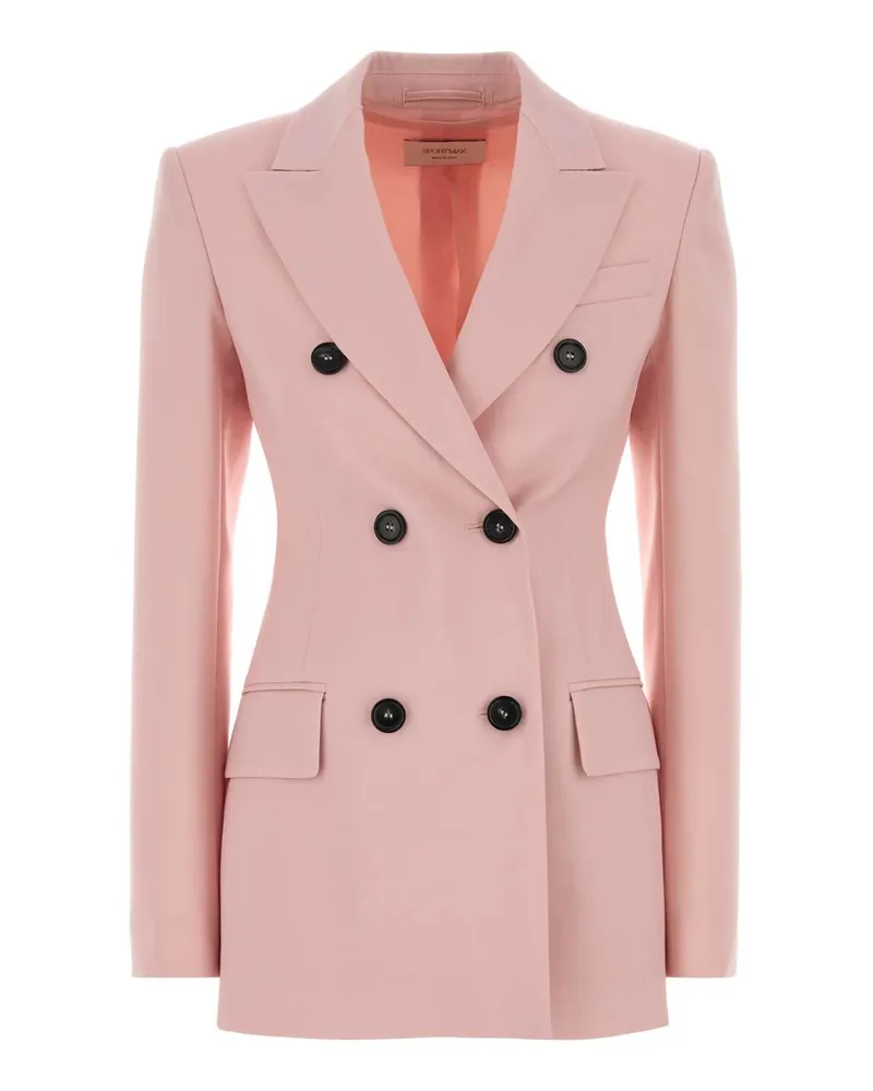 SPORTMAX Women's Pink Wool Adamo Blazer Rosa Unito Giacche E Gilet Jacket Pink
