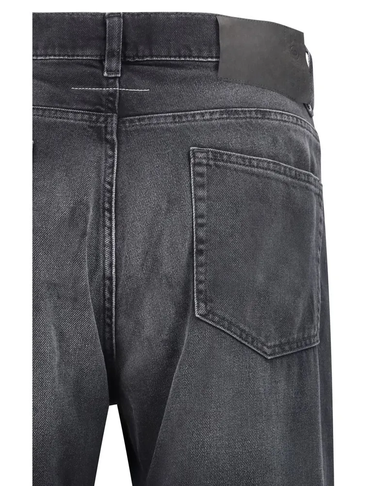 Maison Margiela Faded Straight-Leg Cotton Jeans — Black Black