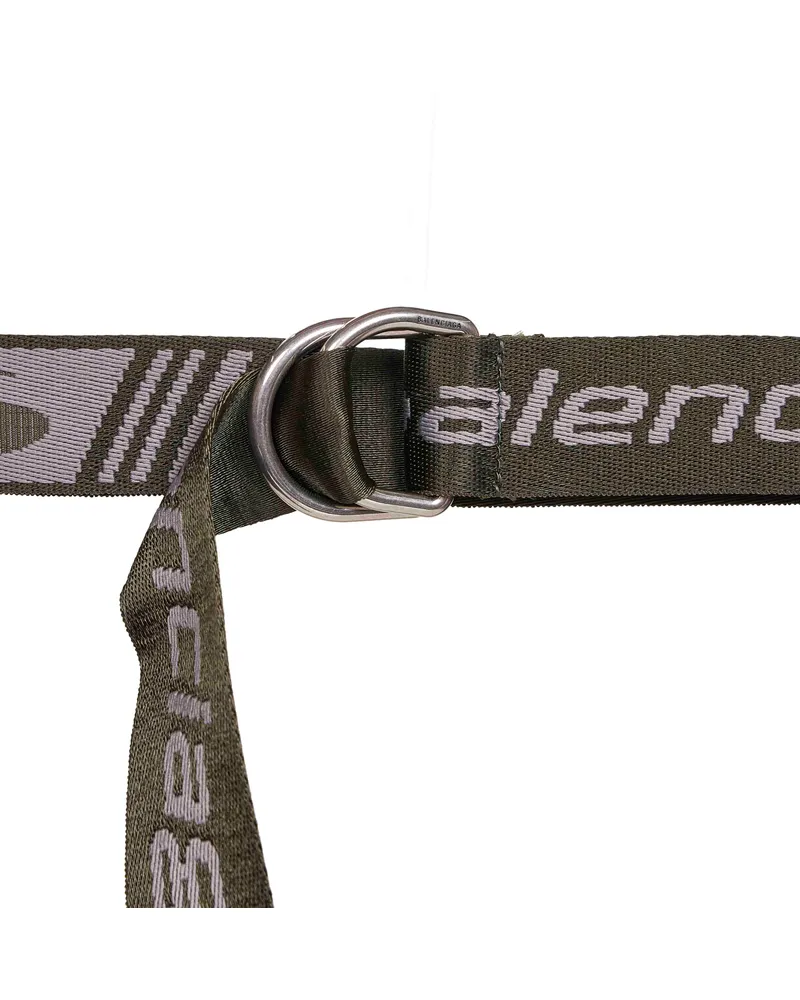 Balenciaga Jacquard Webbing D-Ring Belt — Khaki Khaki