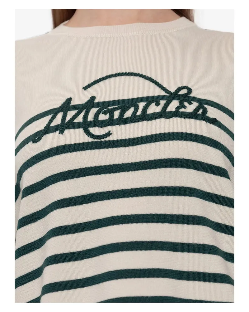 Moncler Striped Wool Sweater — Green Green