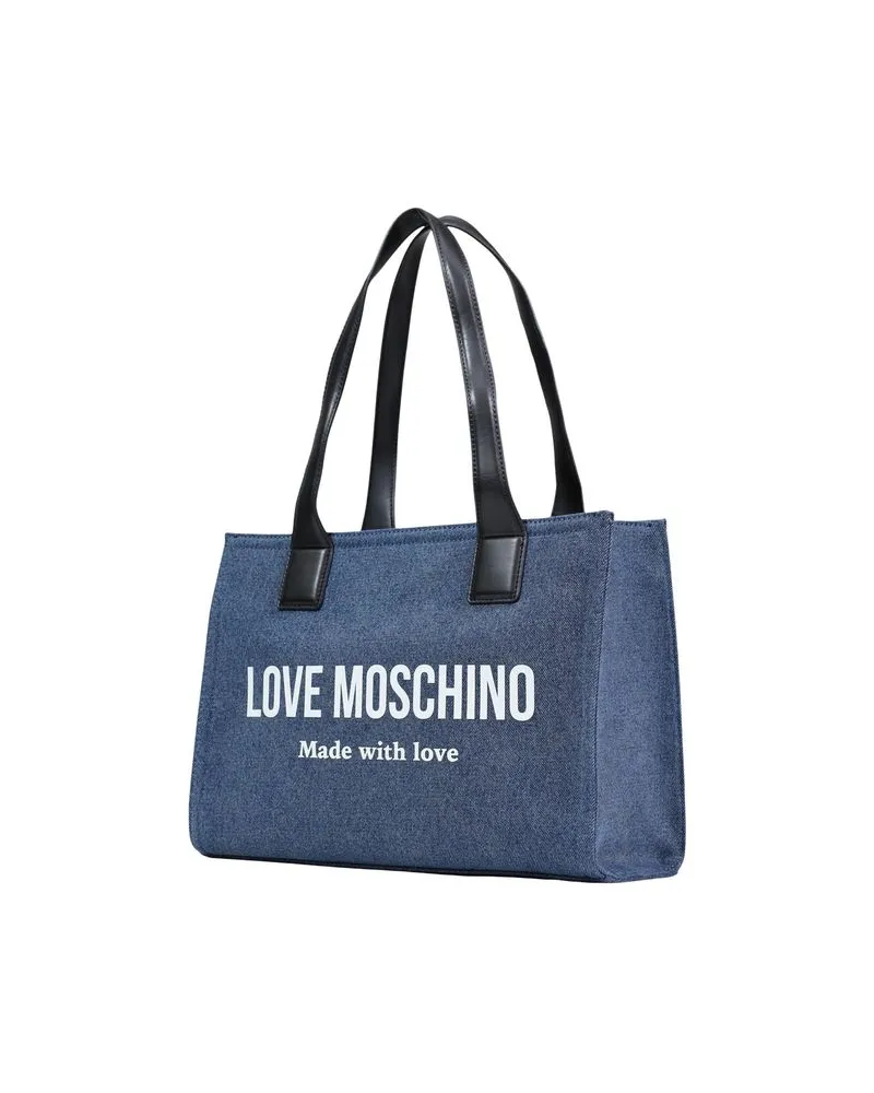 Moschino Women's Blue Cotton Handbag Bag Blue