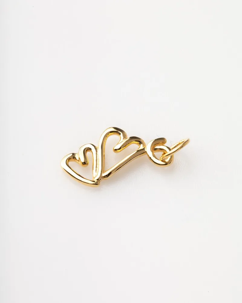 Bar Jewellery Two Hearts Charm — Gold Gold