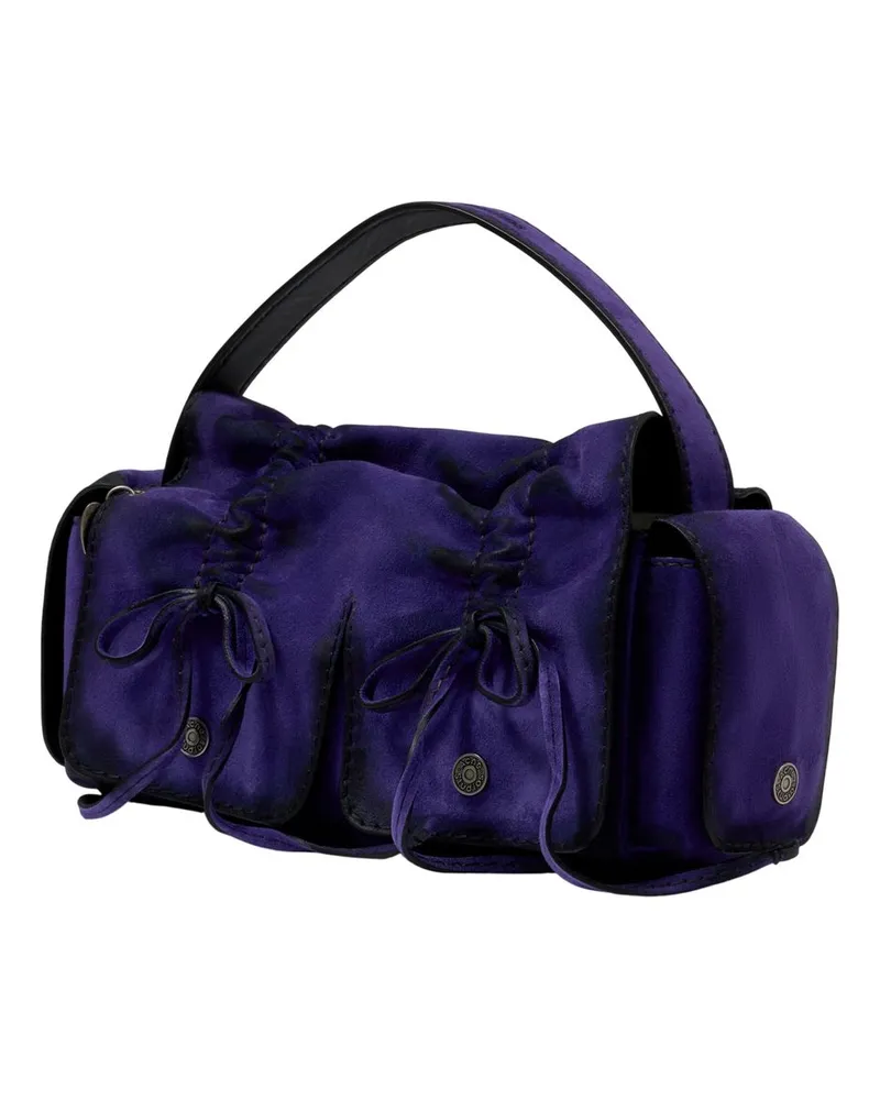 Acne Studios Unisex Multipocket Bleached Purse -  Leather Purple Calfskin Bags Handbags-Purses Purple