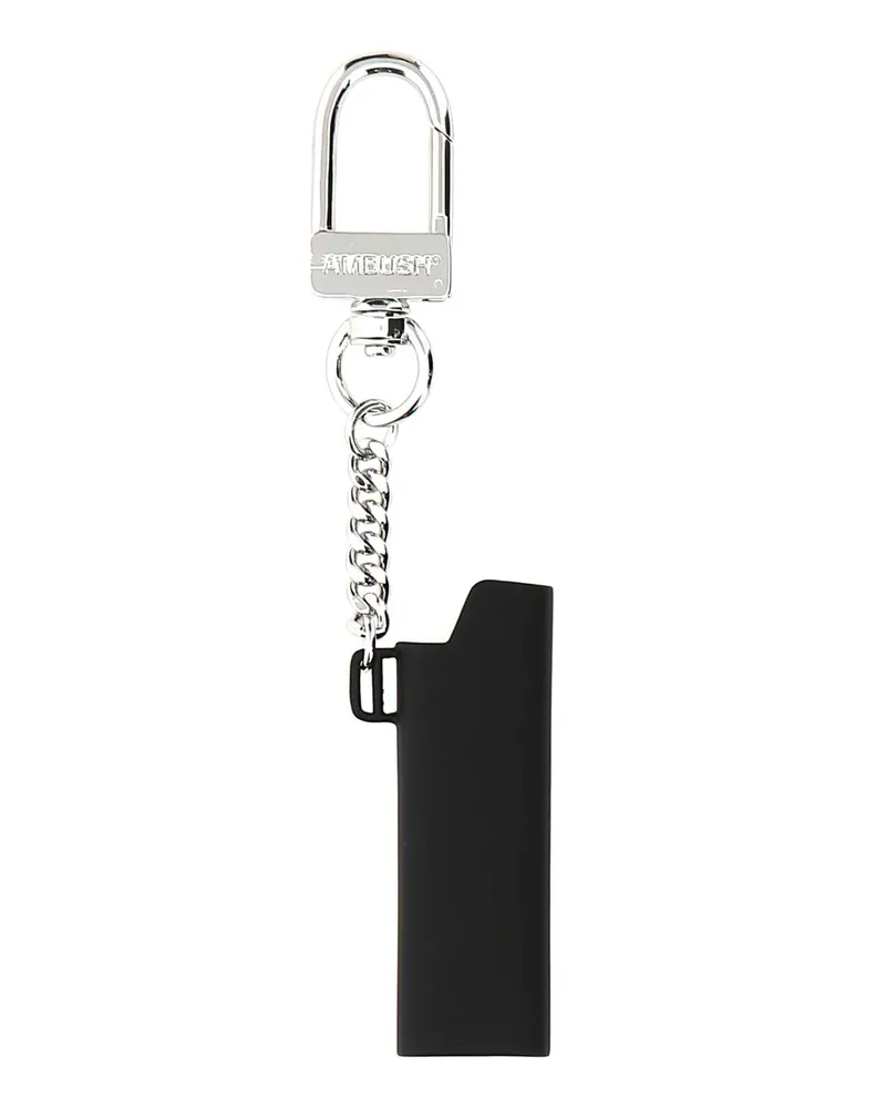 AMBUSH Men's Black Metal Lighter Holder 1000 Brass Keychains Black