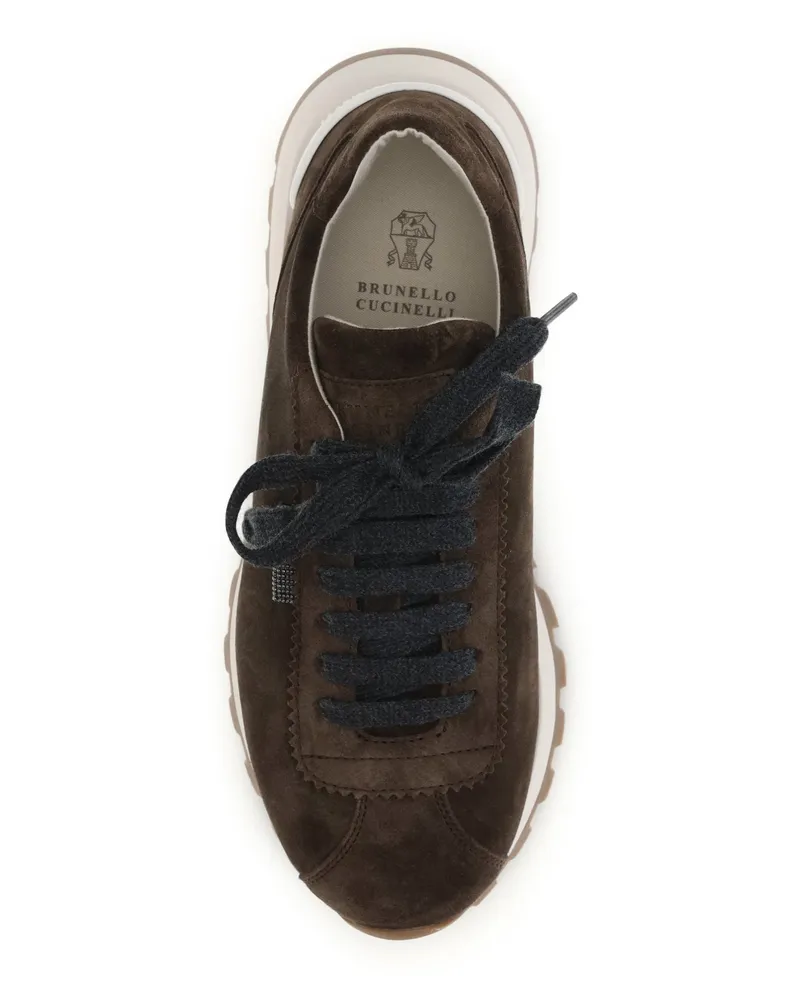 Brunello Cucinelli Women's Runner Sneakers Espresso Espresso