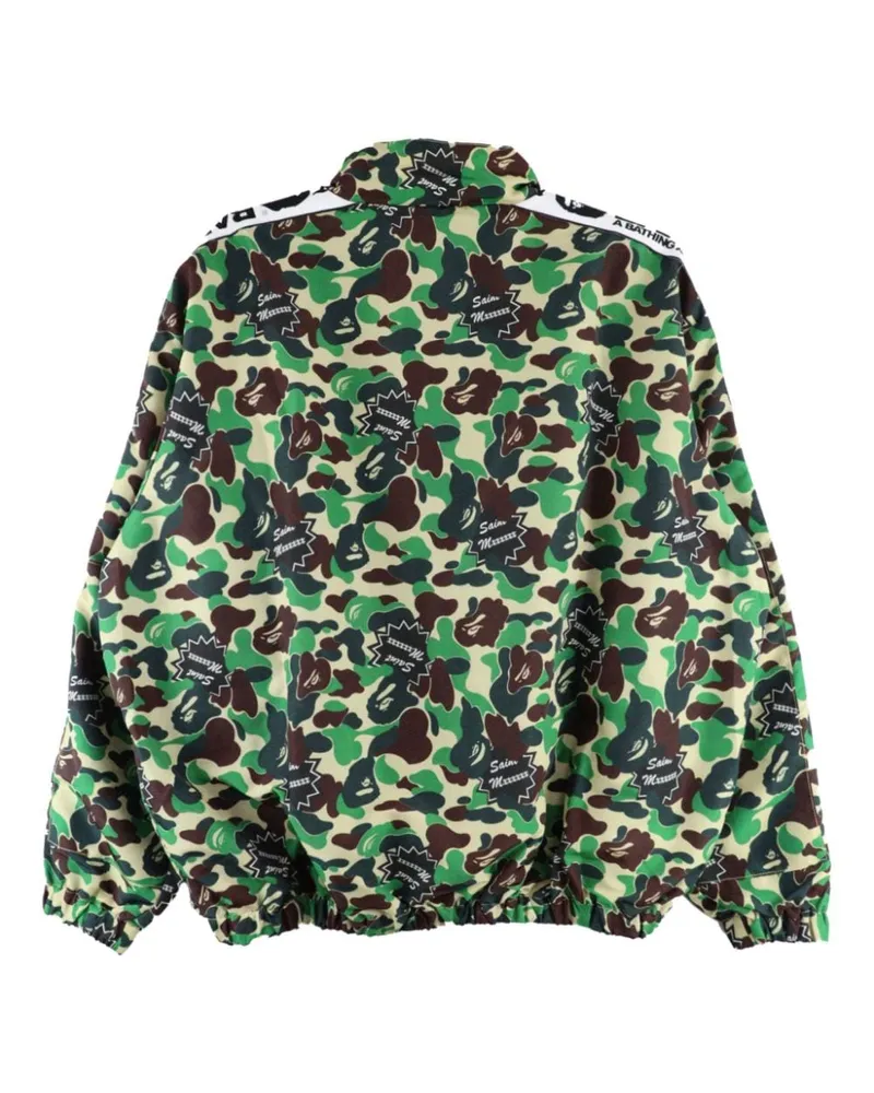 SAINT MXXXXXX Camouflage-Print with Logo-Tape Jacket — green Green