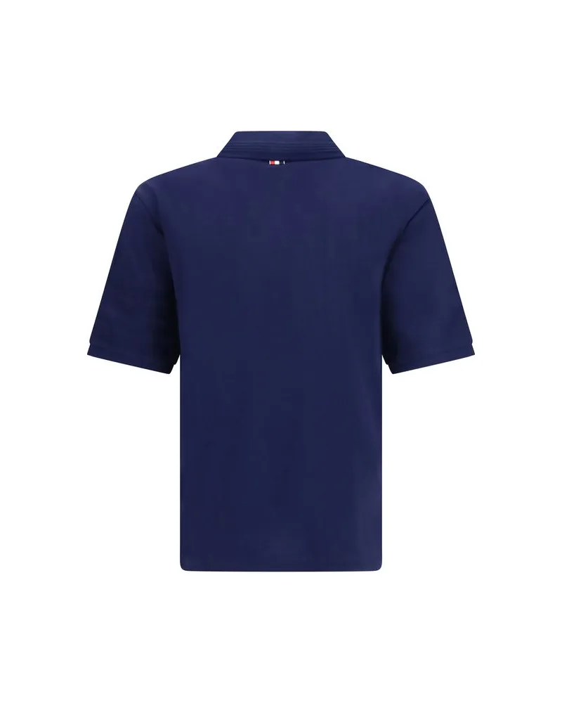 Thom Browne 4-Bar Cotton Jersey Polo Shirt — Navy Navy