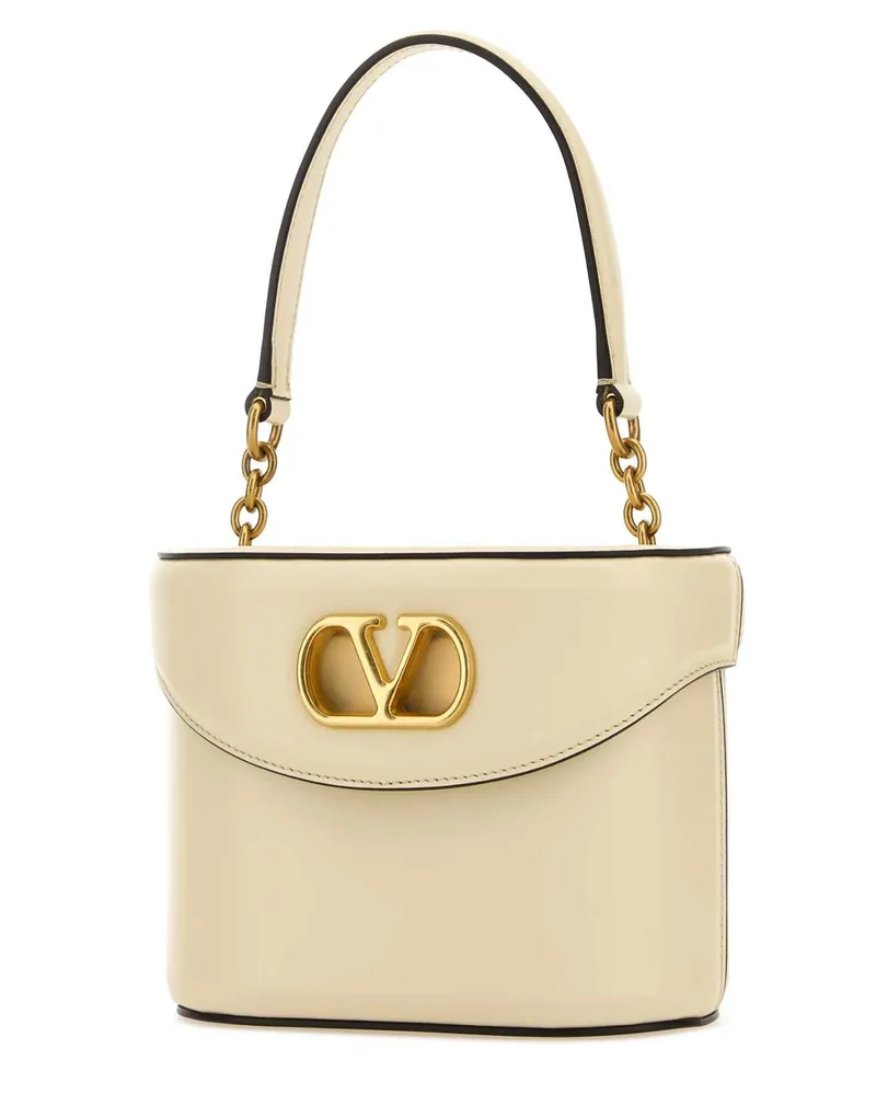 Valentino Garavani Women's Ivory Leather Vlogo Signature Bucket Bag Butterwhite Calf - Bos Taurus Borse A Secchiello Beige