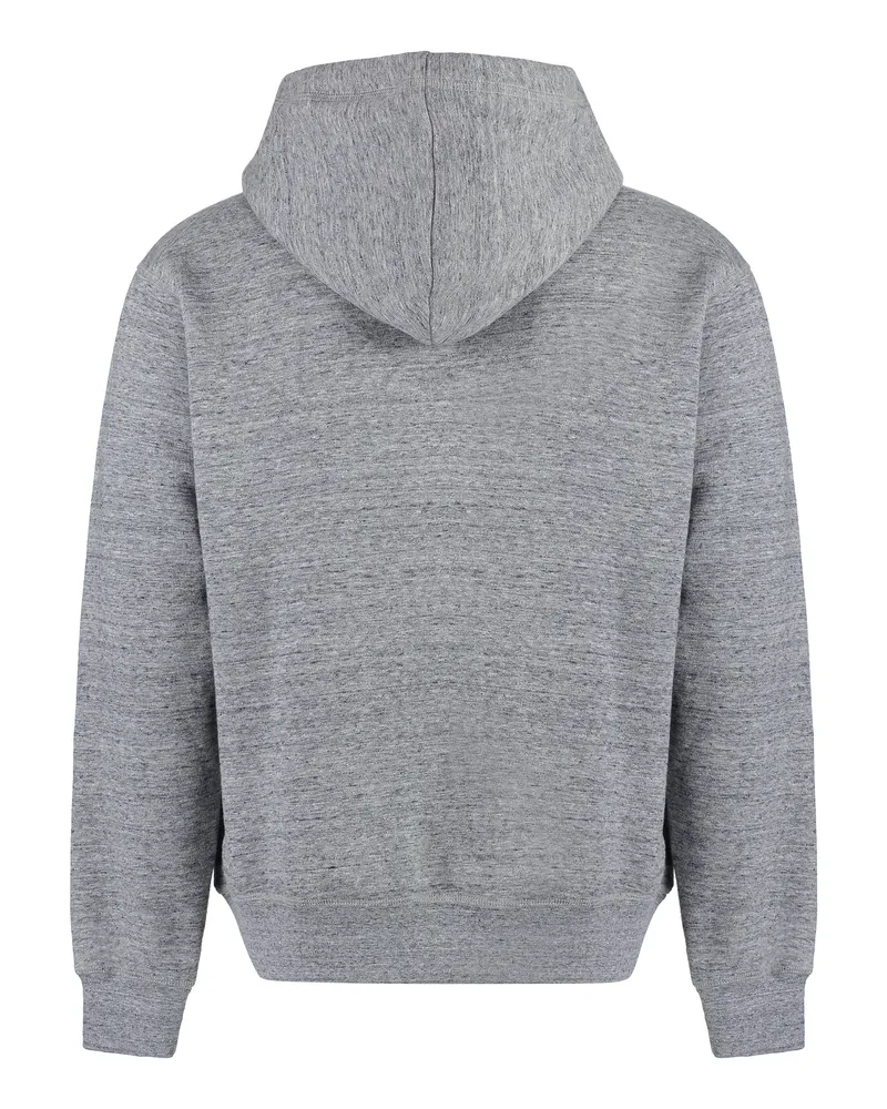 Dsquared2 Men's Logo Print Hoodie Grey Cotton Jumpers Sweater Gray