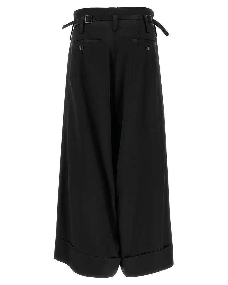 Junya Watanabe Women's Black Acetate Flared Pants Black