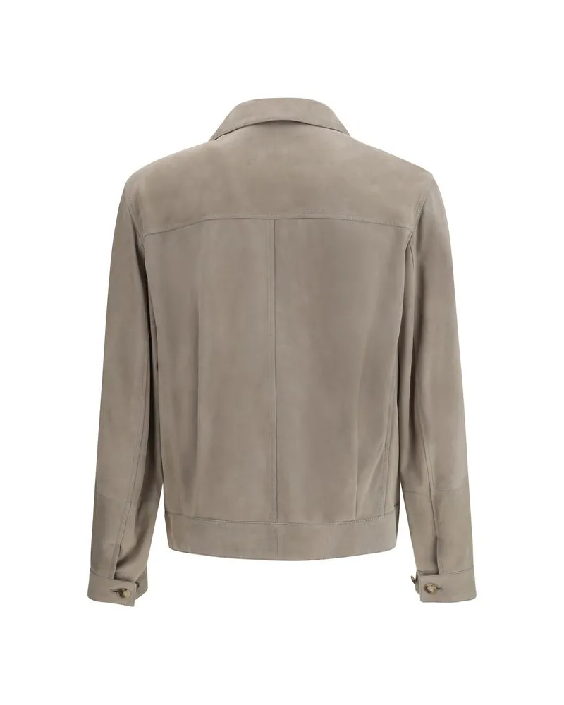 Brunello Cucinelli Men Bicolor Calf Leather Bos Taurus Clothing Beige