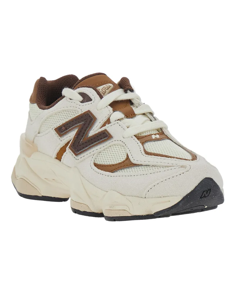 New Balance Leather and Tech Fabric Sneaker — Beige Beige