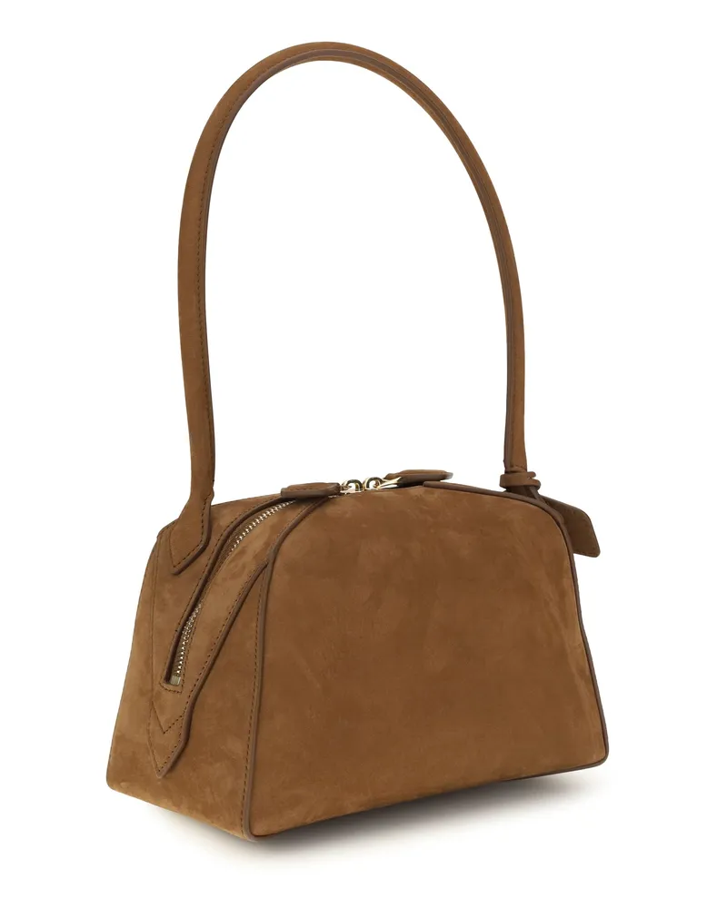 Alaïa Women's Shoulder Bag Le Bouledogue Burnt Umber 2 Calf Leather Brown