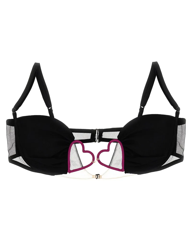 Nensi Dojaka Heart Bra — Black Black