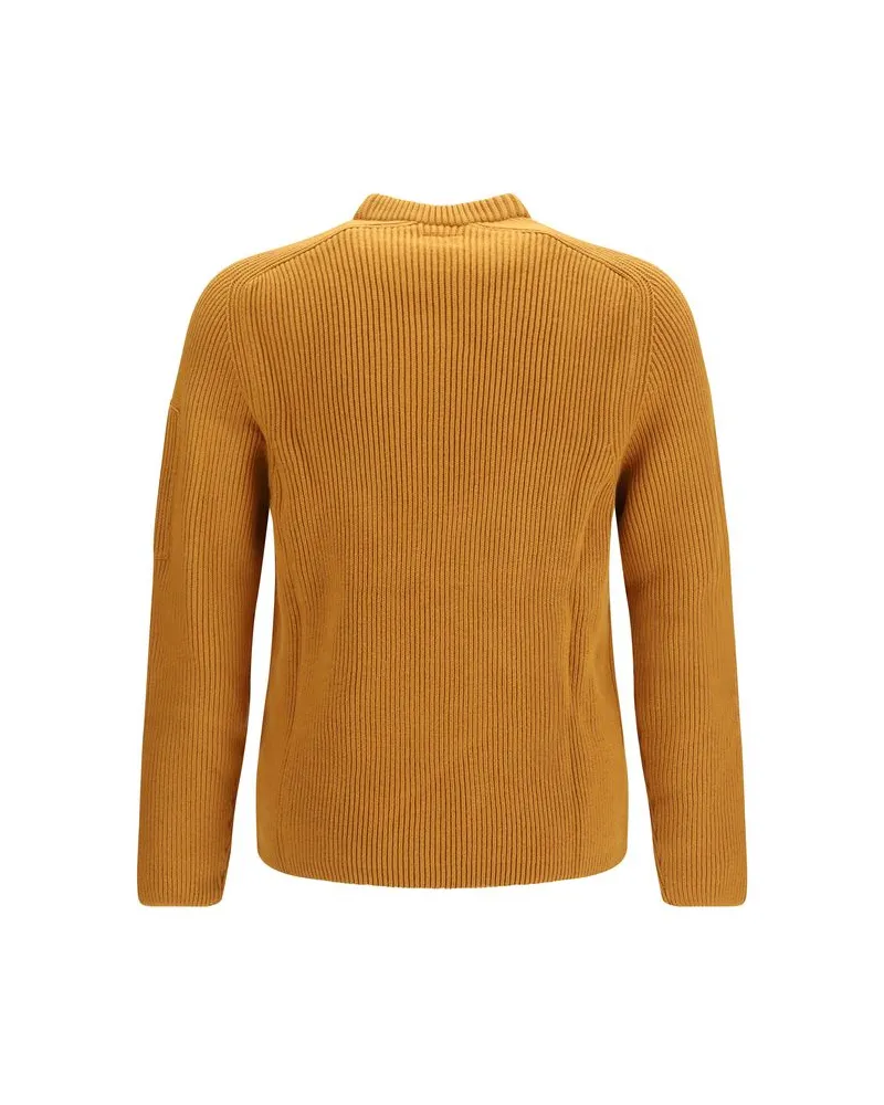 C.P. Company Full-Rib Cotton Sweater — Orange Orange