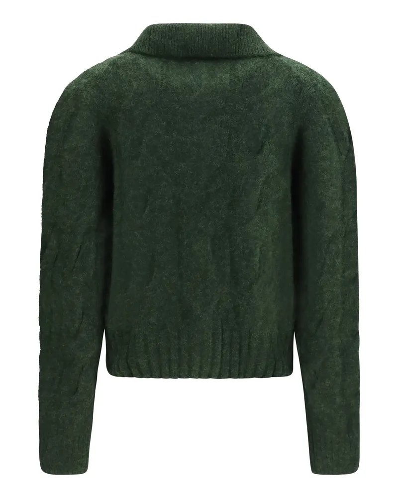 ALLUDE Women Cashmere And Silk Sweater With Buttons 36 Kashmir-Capra Hircus Kashmir/capra Green