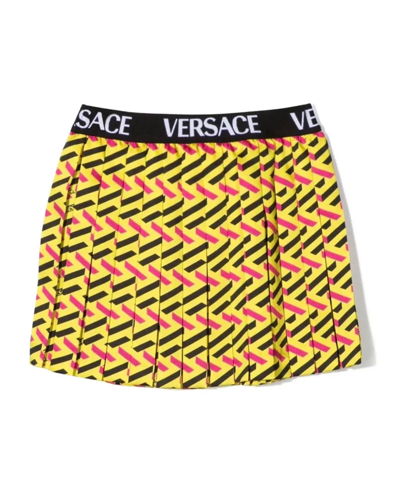 Versace Twill Monogram Skirt — Yellow Yellow
