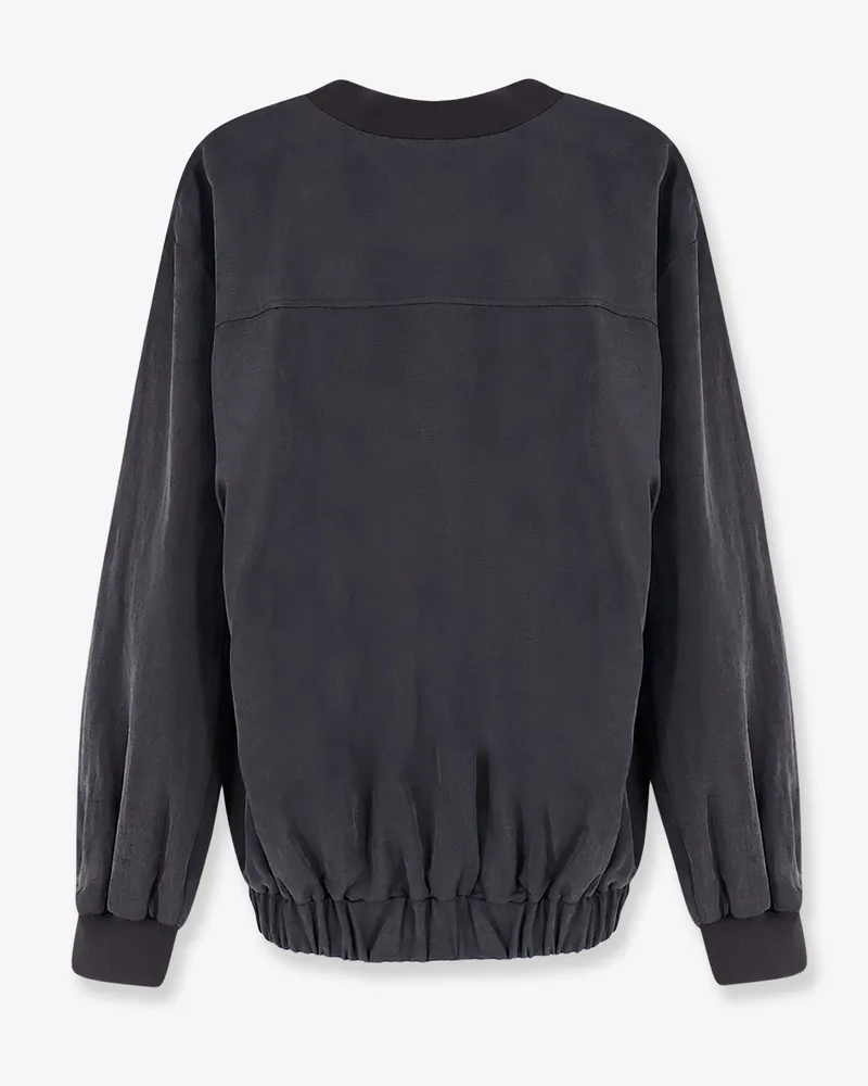 ALYSI Women's Bomber Jacket Lyocell-Linen Grey Gray