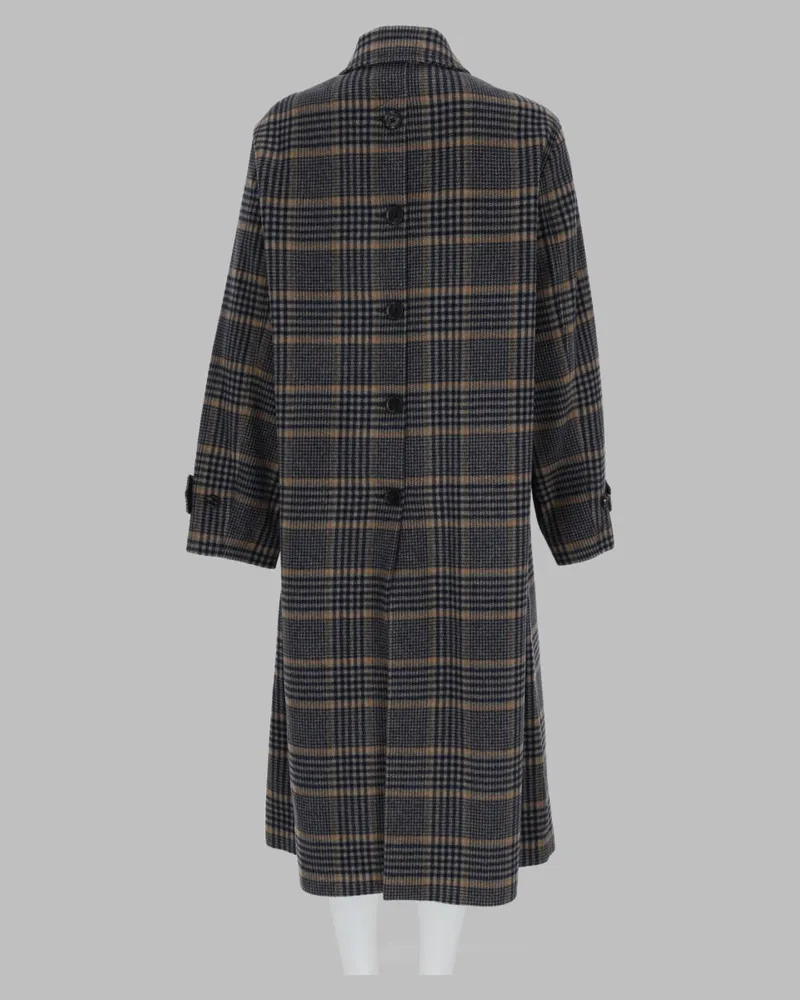Paul Smith Plaid Wool Coat — Navy Navy