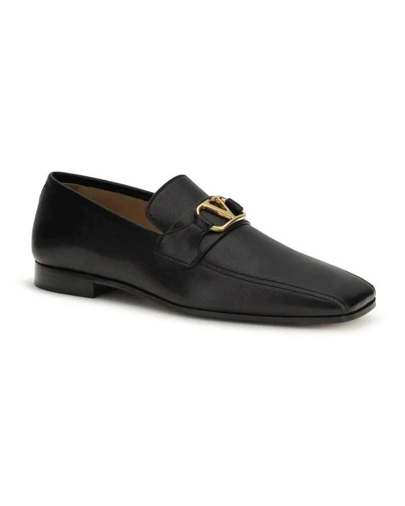 Valentino Garavani Men's Loafers Vlogo Black Goatskin Black