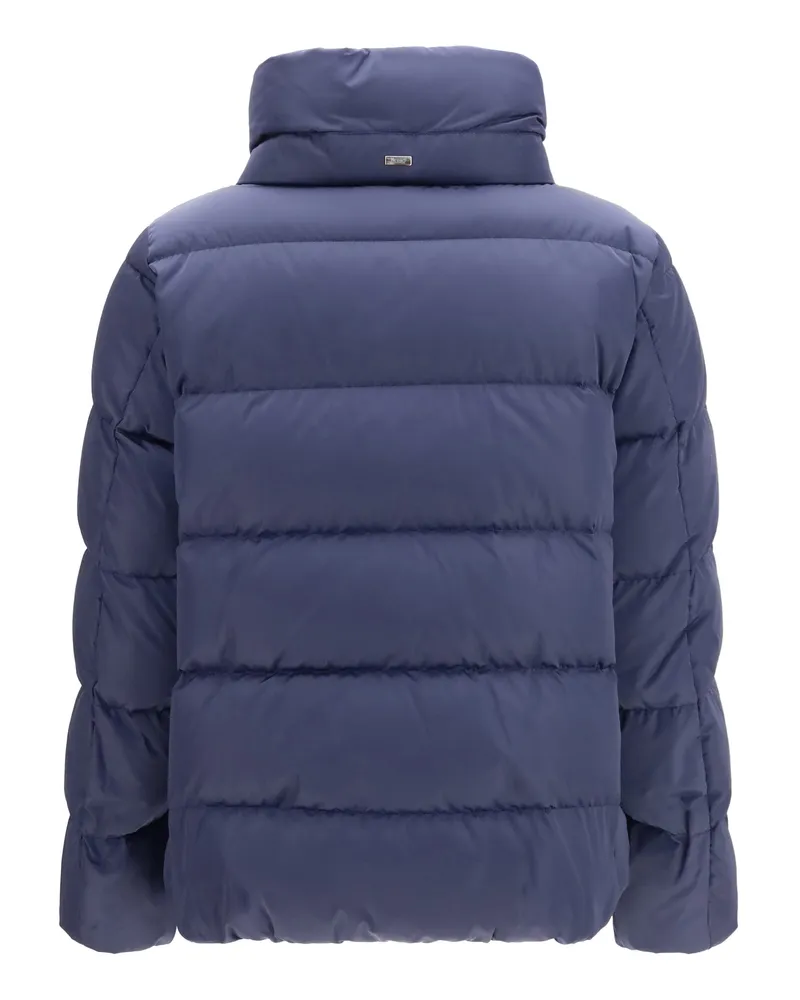 Herno Women's Satin Down Jacket New Blu Polyester Coat Navy