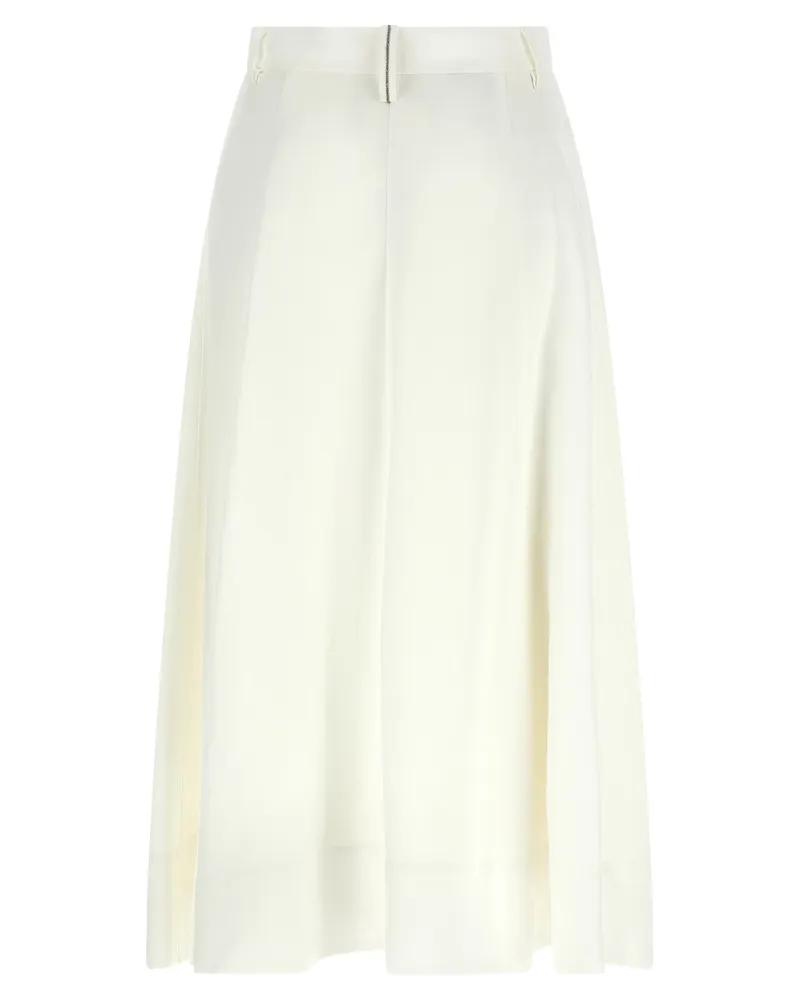 Brunello Cucinelli Women's White Viscose Midi Skirt White