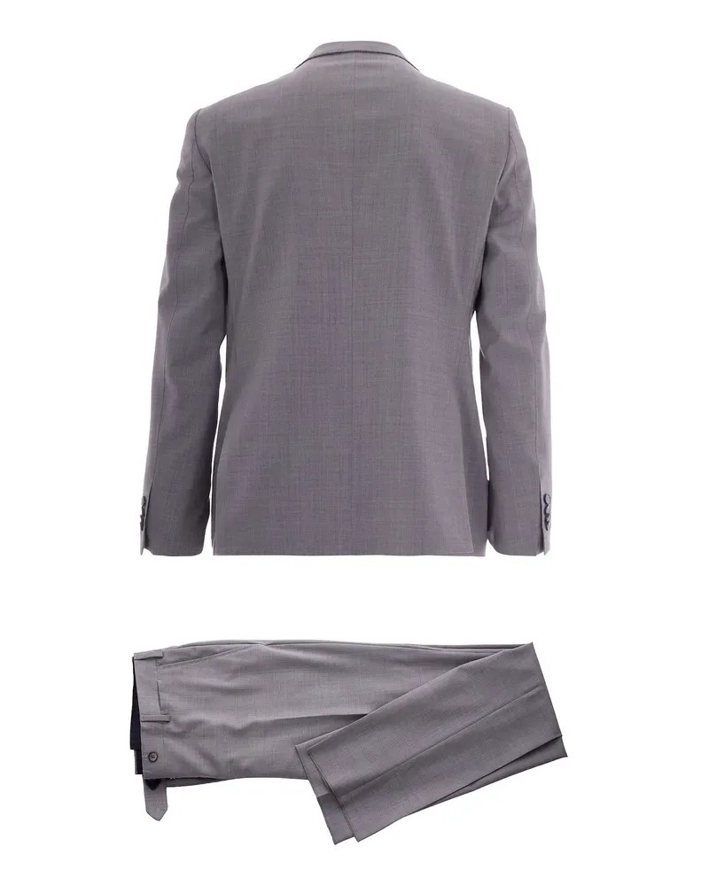Luigi Bianchi Mantova Men's Suit Single-Breasted Pearl Grey Virgin Wool Suits Gray