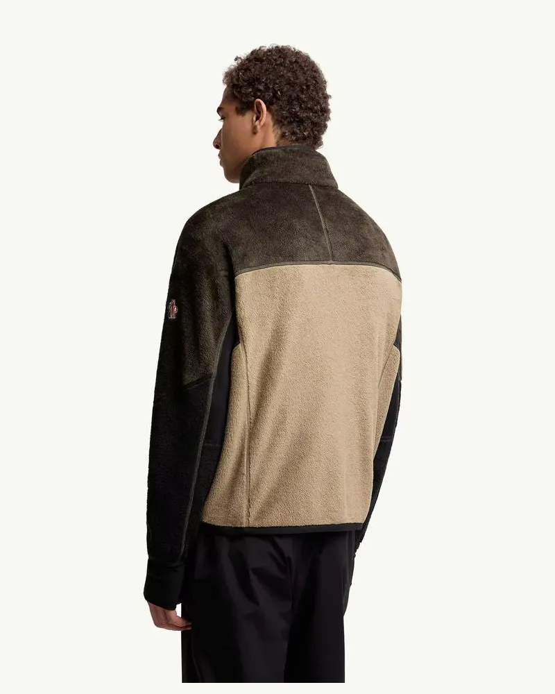 Moncler Colour-Block Fleece Sweatshirt — Olive Olive