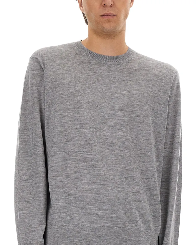 Theory Wool Jersey Sweater — Gray Gray