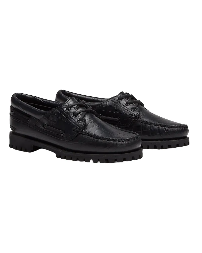 Timberland Leather Boat Shoe Loafer — Black Black