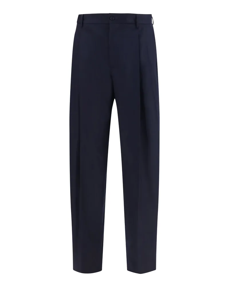 Dolce & Gabbana Men's Flannel Pants Very Dark Blue Merino Wool Jean Navy