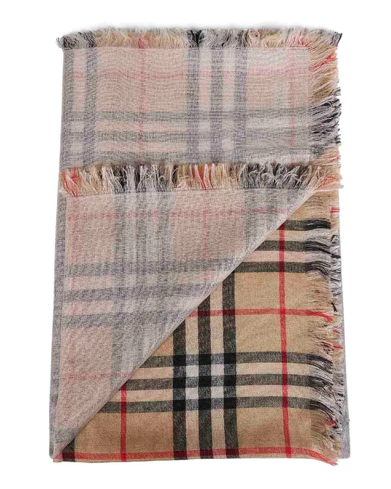 Burberry Women's Archive Beige Check Silk And Wool Scarf Scarfs Beige