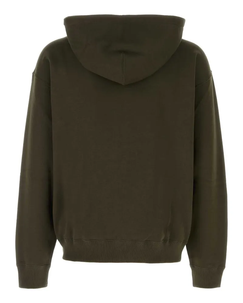 Jil Sander Zip-Up Cotton Hoodie — Olive Olive