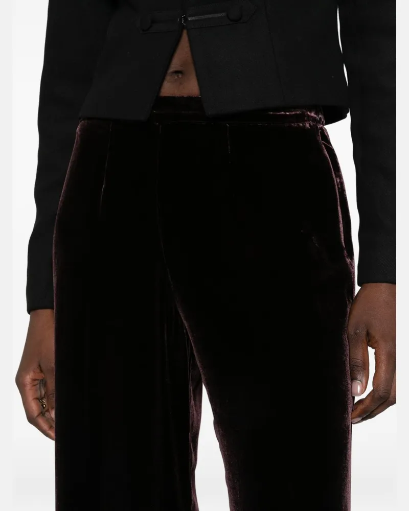forte_forte Velvet Trousers — Burgundy Burgundy