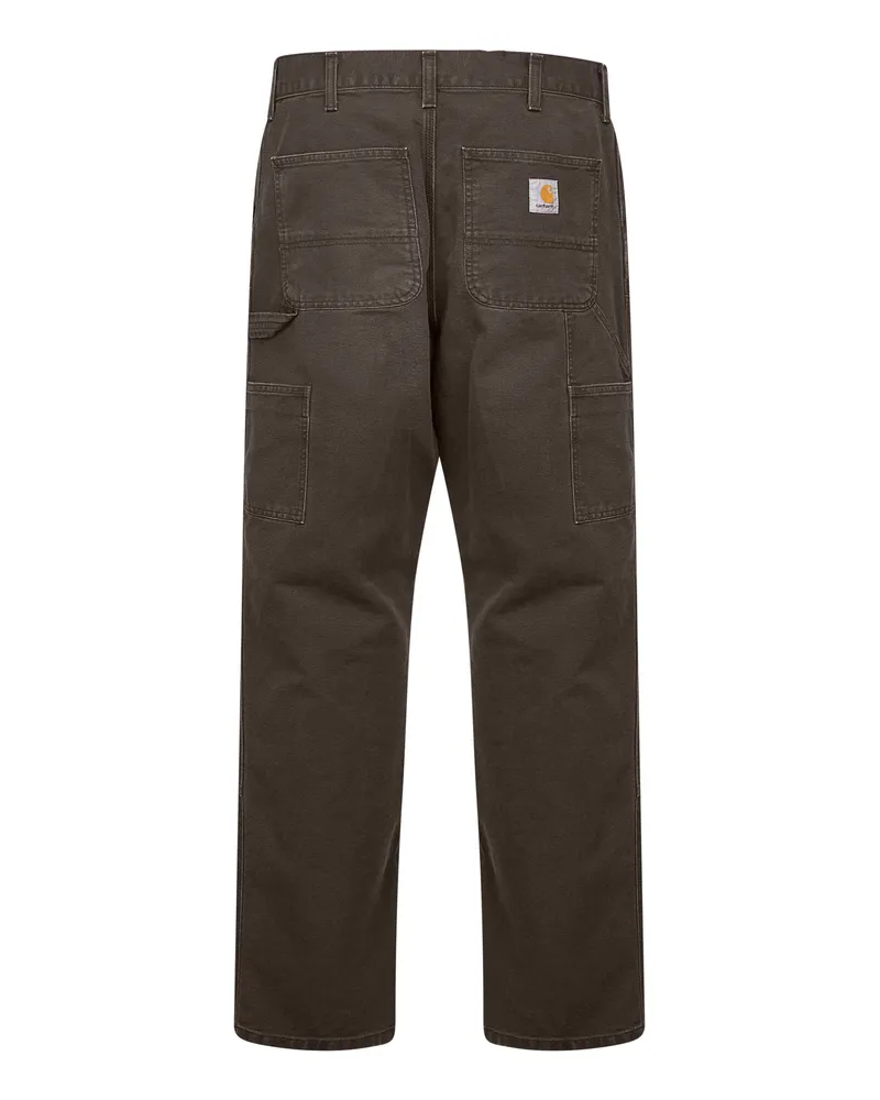 Carhartt WIP Men's Brown Cotton Canvas Double Knee Jeans Trousers Brown