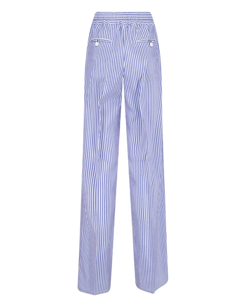 Kiton Women's Trousers Blue Silk Blue