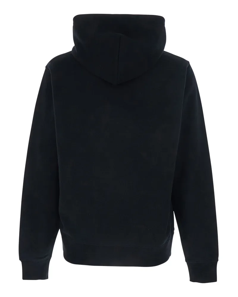 Burberry Men's Hoodie With Lettering Logo, Black Cotton Sweatshirts Sweater Black