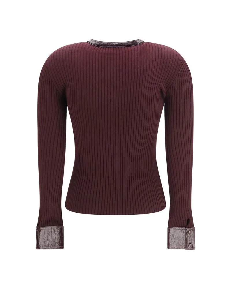 Courrèges Women's Bordeaux Viscose Cardigan Clothing Burgundy