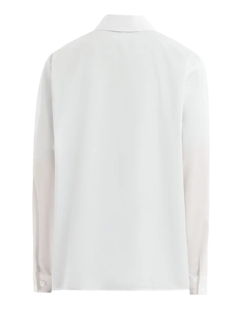 Marni Men's Long-Sleeve Zip Shirt Lily White Cotton Woven White