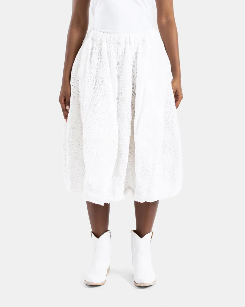 Comme des Garçons Women's Off-White Pleated Midi Skirt White